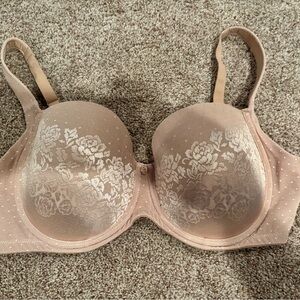 Soma Tan Lace Embroidered Full Coverage Bra